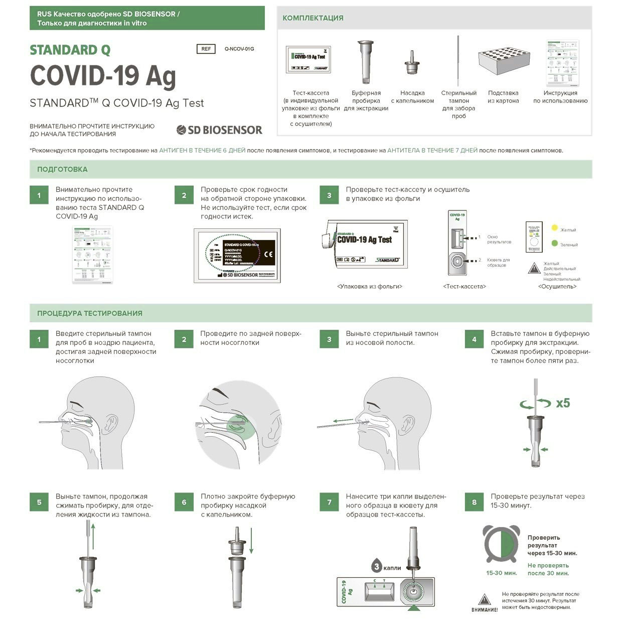 Тест на ковид Covid-19 AG инструкция